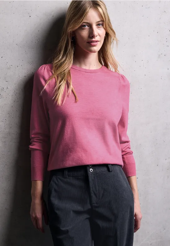 Pullover mit Puff-Ärmeln candy pink mel.
