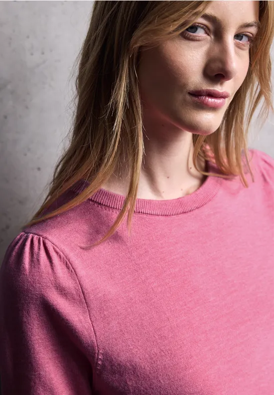 Pullover mit Puff-Ärmeln candy pink mel.