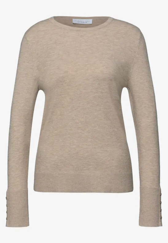 Pull en maille buffed beige mel.