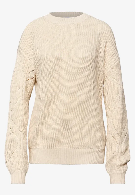 Sweter Pointelle soft beige