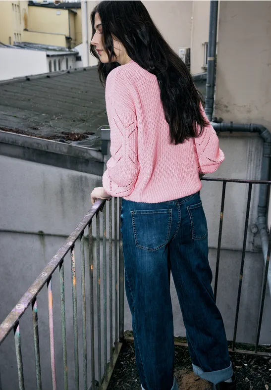 Trui met puntjes tea rose