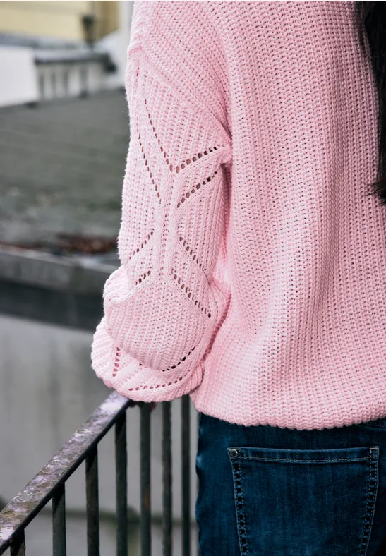 Trui met puntjes tea rose