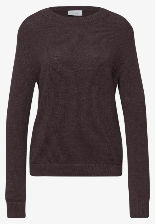 Pullover in Unifarbe plummy brown