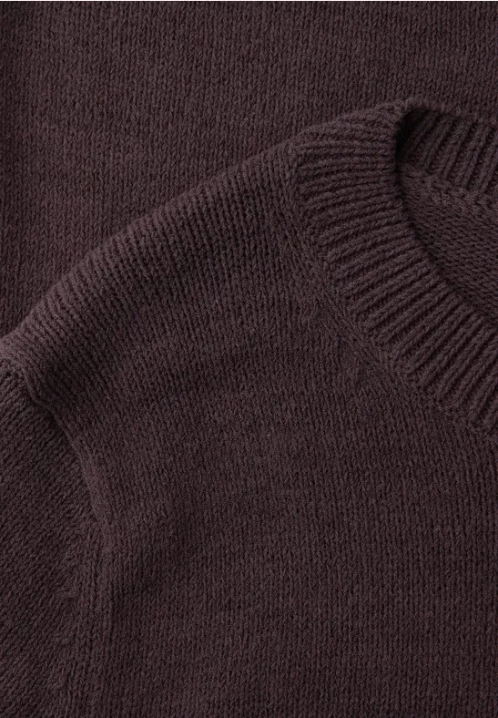 Pullover in Unifarbe plummy brown