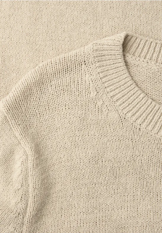 Pullover in Unifarbe stone sand