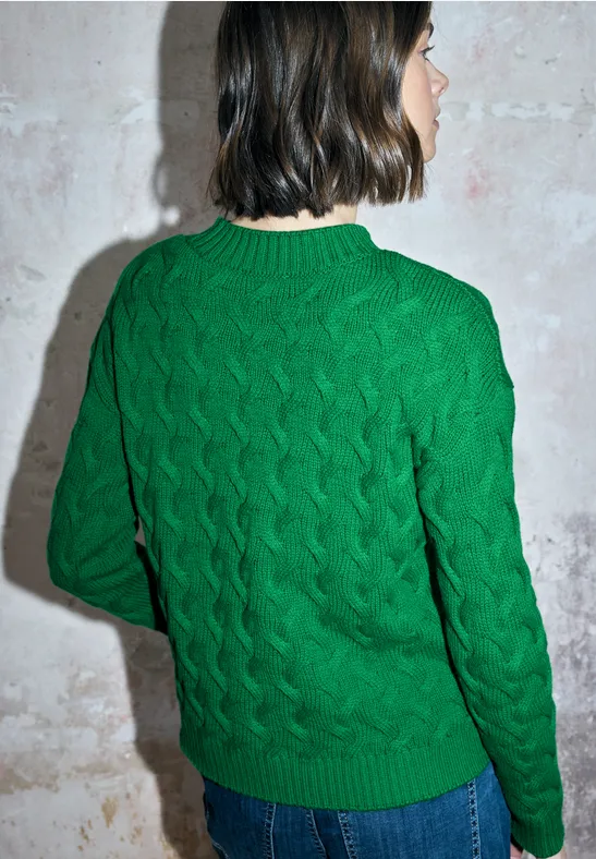 Jumper met kabelpatroon bold green
