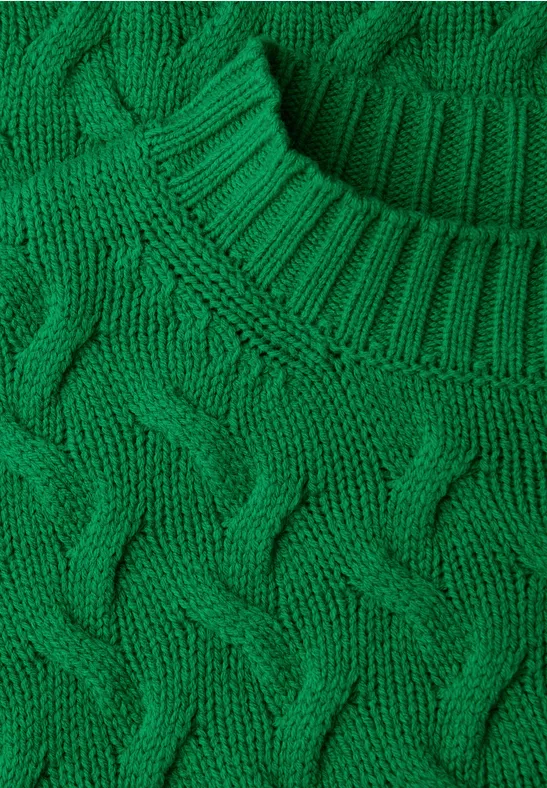 Jumper met kabelpatroon bold green
