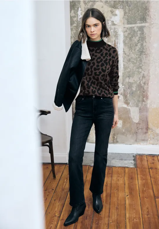 Leo Jacquard Pullover java brown