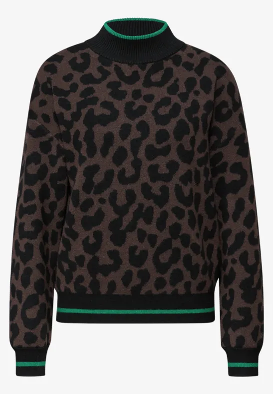 Leo Jacquard Pullover java brown