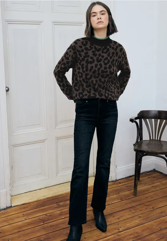 Leo Jacquard Pullover java brown