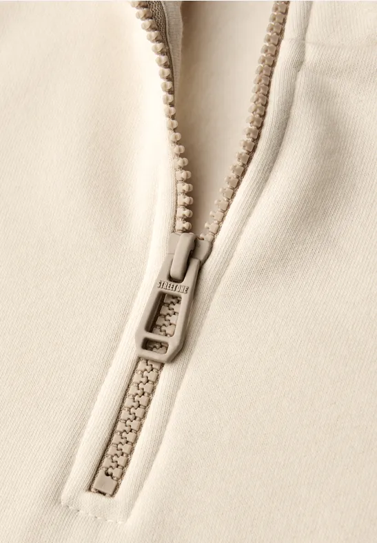 Sweatshirt mit Zipper soft beige