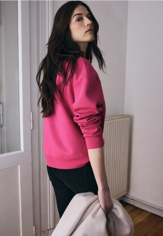 Loose Fit Sweatshirt dark candy pink