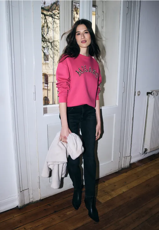 Loose Fit Sweatshirt dark candy pink