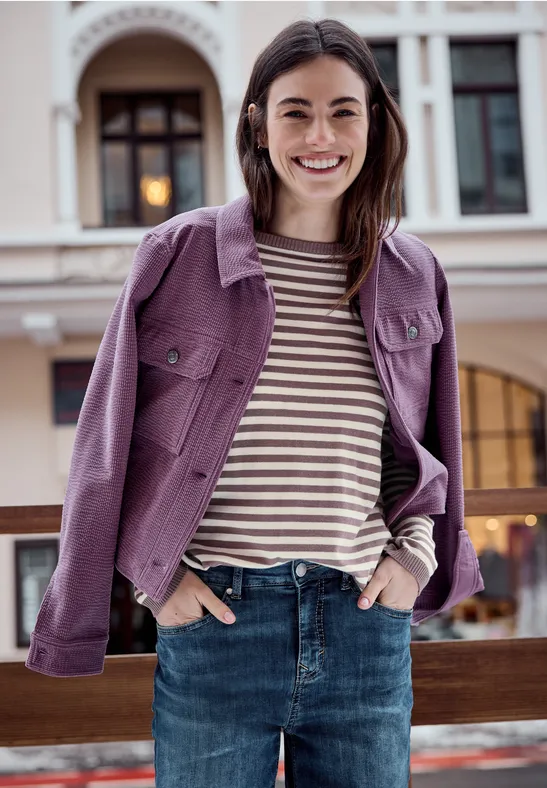 Gestreifter Pullover hazy rose