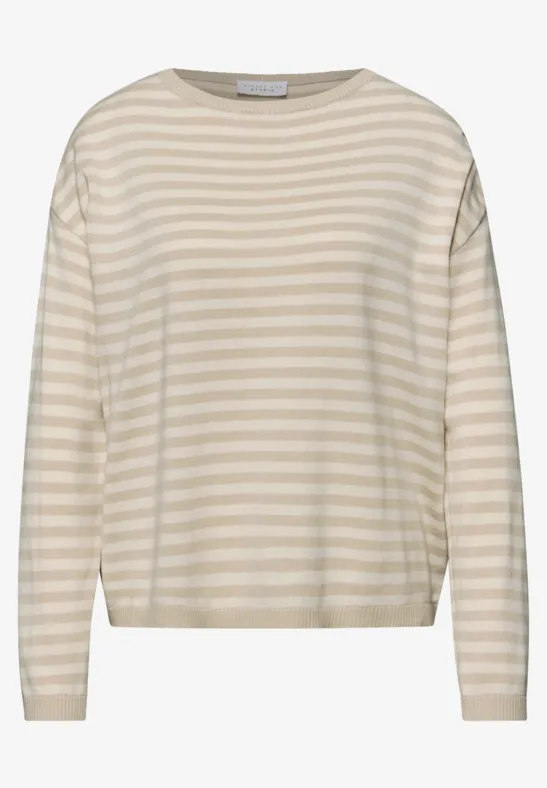 Pull à rayures stone sand