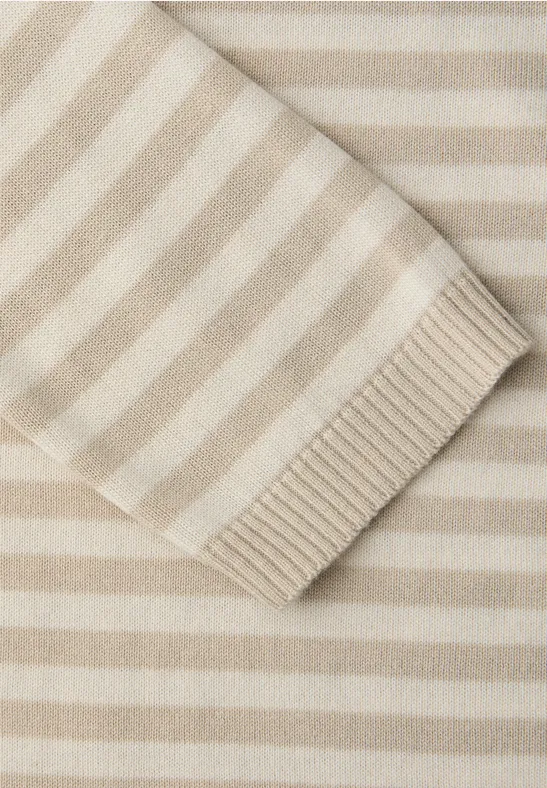 Pull à rayures stone sand