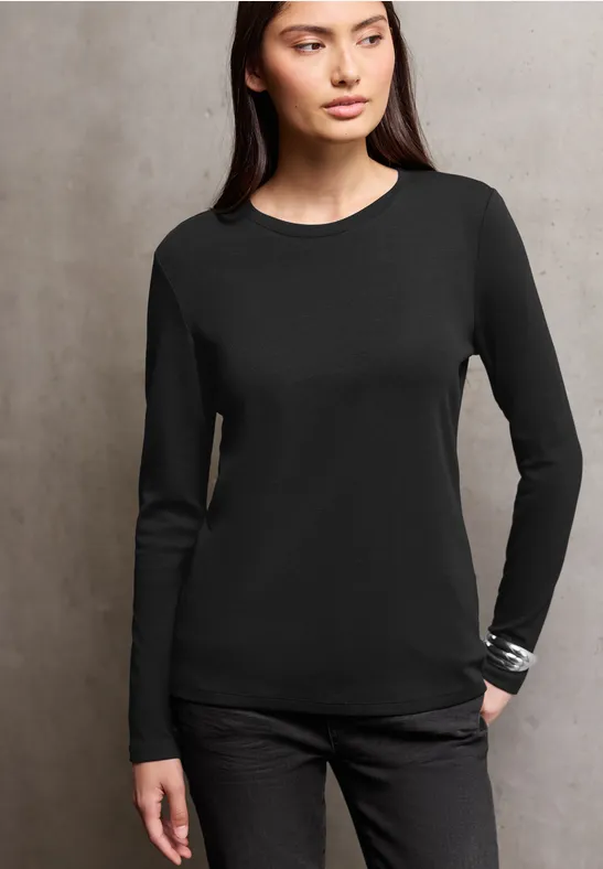 Basic shirt met lange mouwen Black