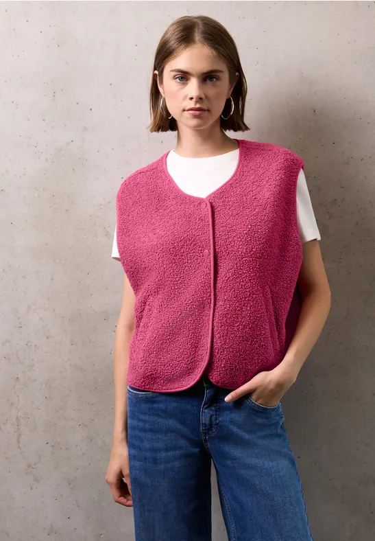 Wolloptik-Weste dark candy pink