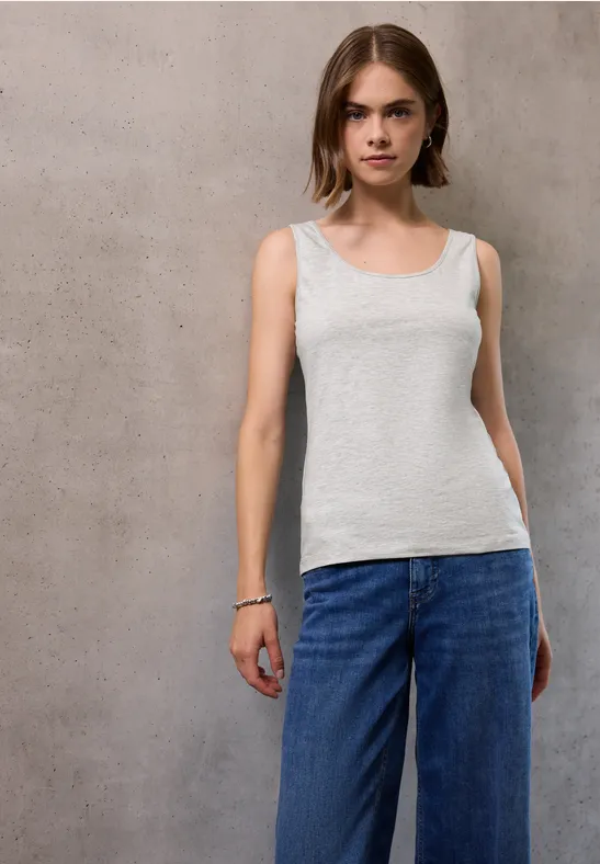 Basic Jersey-Top heather grey mel.