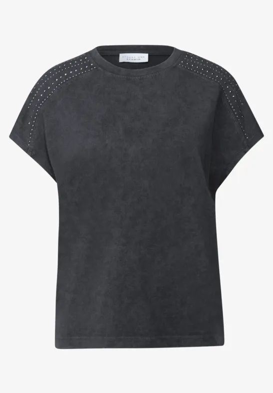 Shirt mit Schmucksteinen dusted grey
