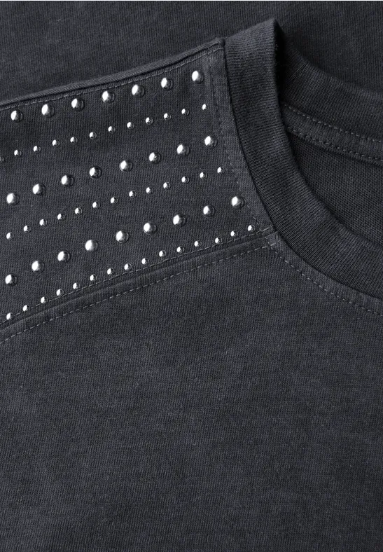 Shirt mit Schmucksteinen dusted grey