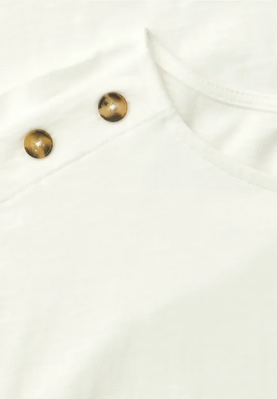 Dropped Shoulder Shirt mit Knopfdetail off white