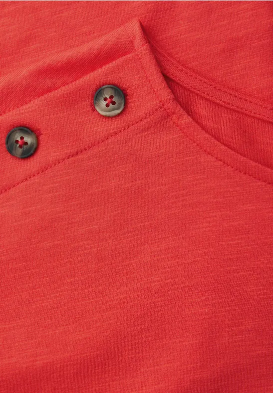 Chemise dropped shoulder avec détail de boutons chili red