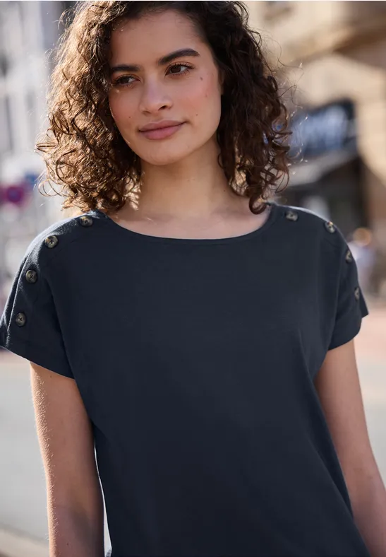 Chemise dropped shoulder avec détail de boutons midnight muse