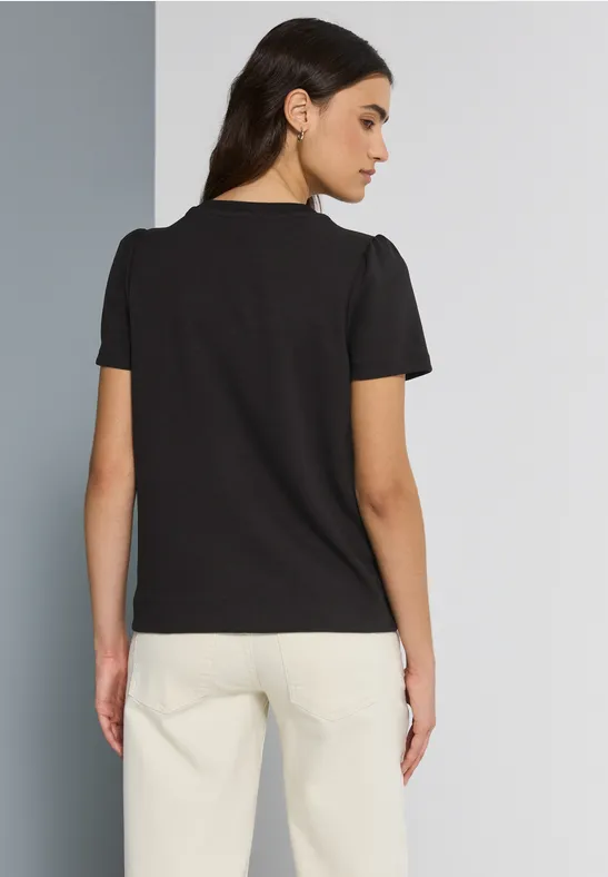 T-Shirt mit Puffärmeln Black