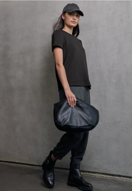 T-Shirt mit Puffärmeln Black