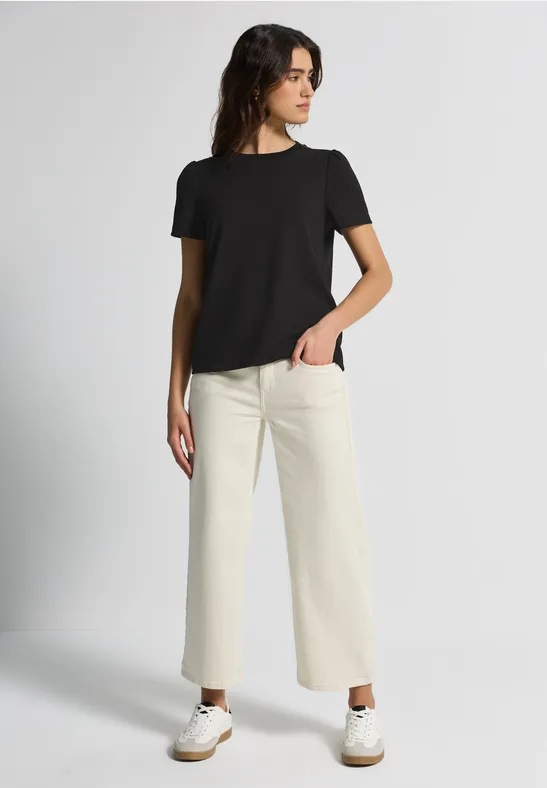 T-Shirt mit Puffärmeln Black
