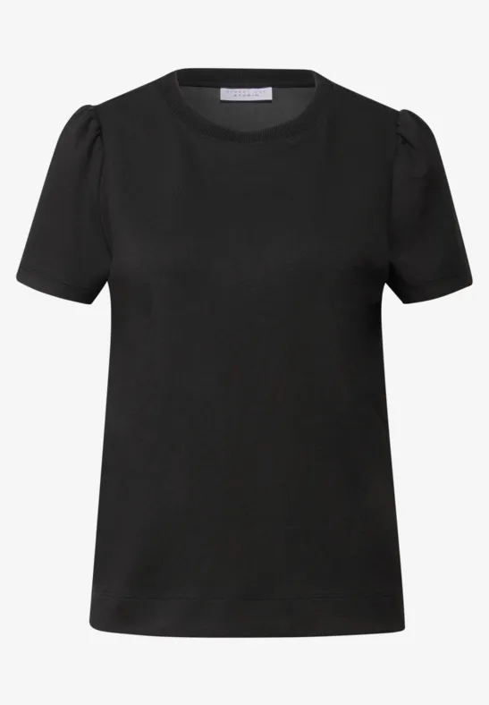 T-Shirt mit Puffärmeln Black