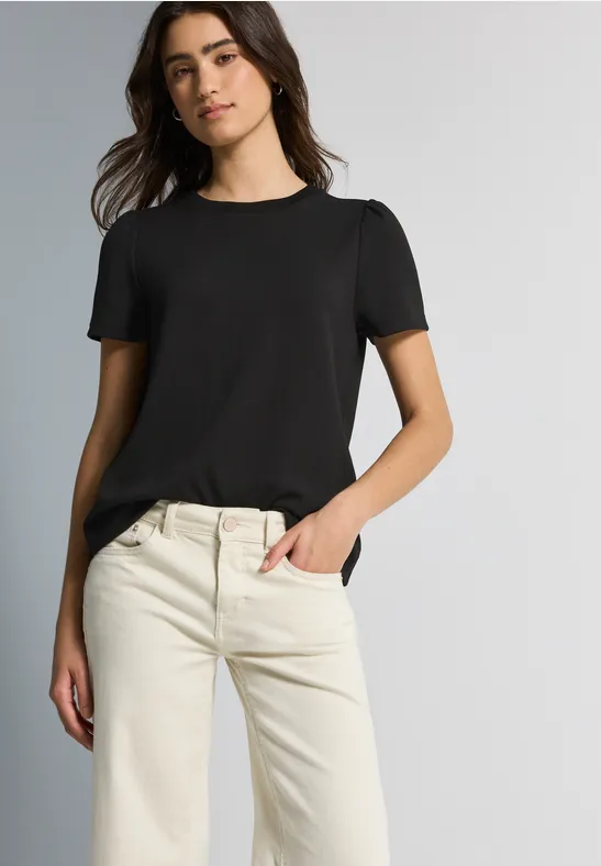 T-Shirt mit Puffärmeln Black