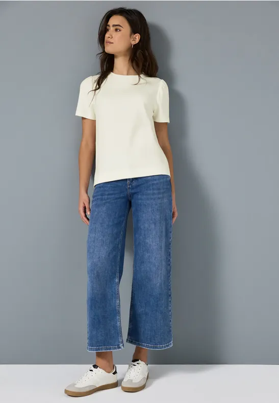 T-Shirt mit Puffärmeln off white