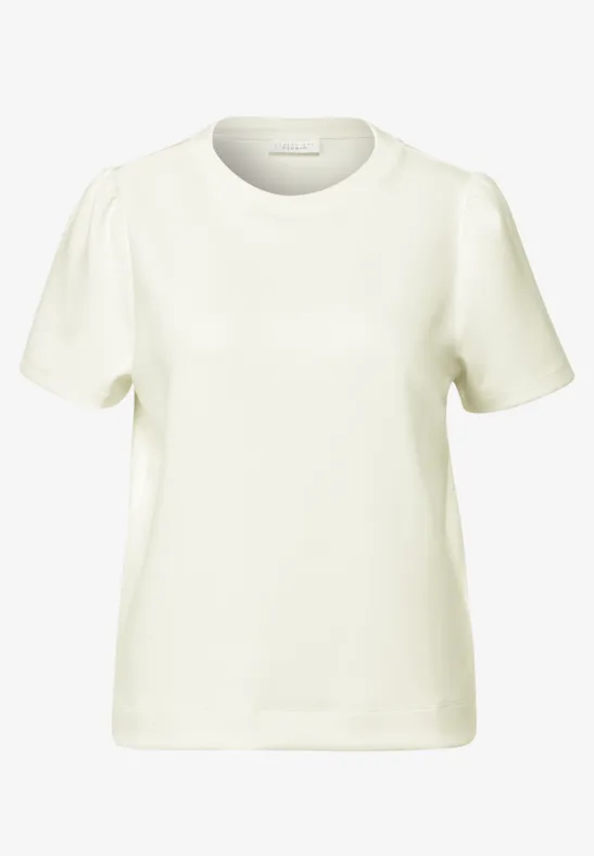 T-Shirt mit Puffärmeln off white