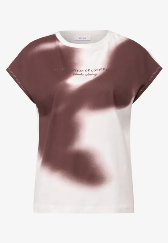 Shirt mit Print und Wording fudge red
