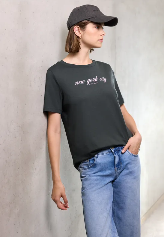 T-Shirt mit Wording shore grey