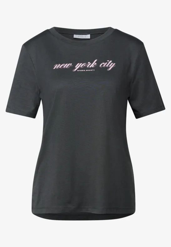 T-Shirt mit Wording shore grey
