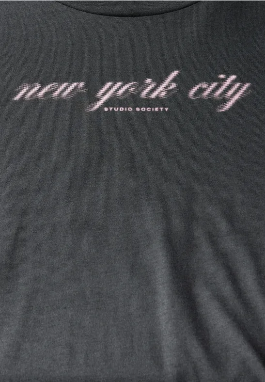 T-Shirt mit Wording shore grey