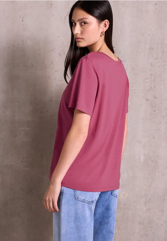 T-Shirt mit Wording dark candy pink