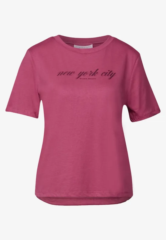 T-Shirt mit Wording dark candy pink
