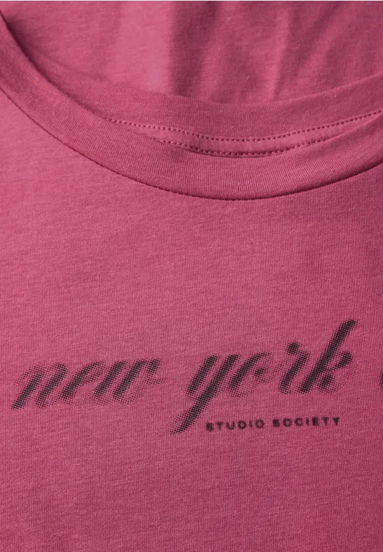 T-Shirt mit Wording dark candy pink