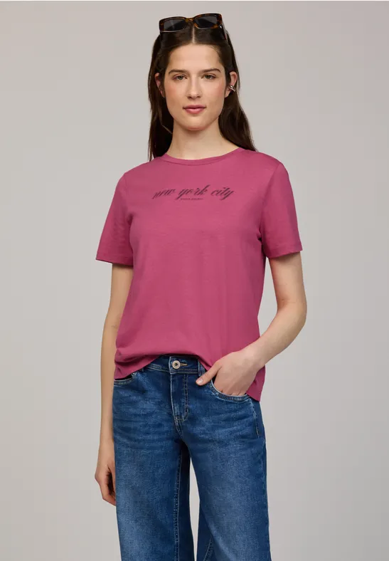 T-Shirt mit Wording dark candy pink