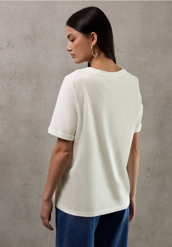 T-shirt avec photo imprimée off white
