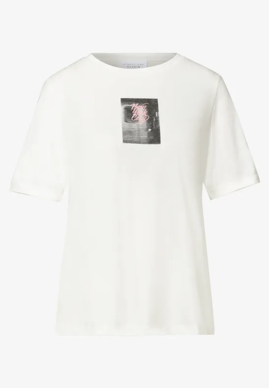 T-shirt avec photo imprimée off white