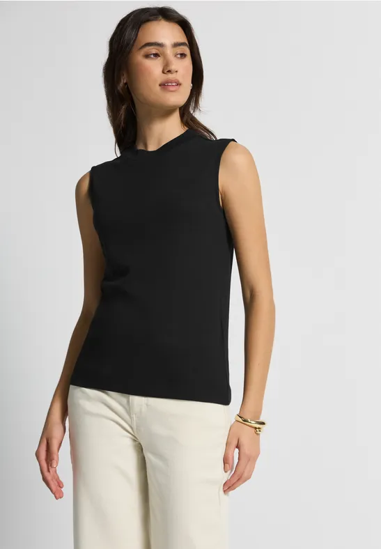 Top mit Turtleneck Black