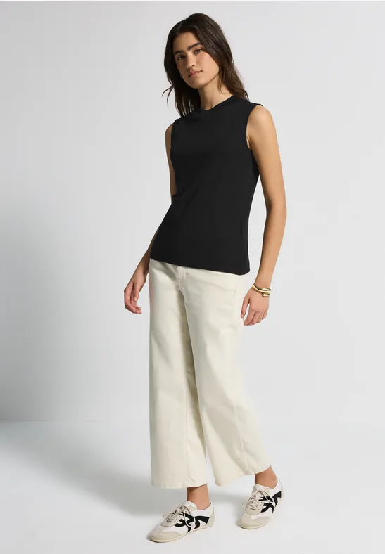 Top mit Turtleneck Black
