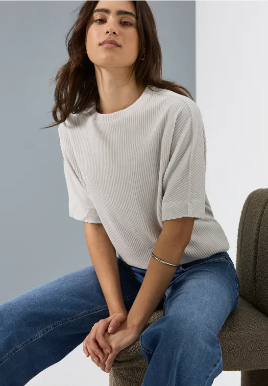 Cord T-Shirt cloud grey