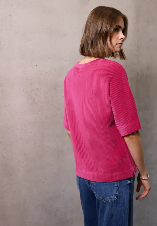 Cord T-Shirt dark candy pink