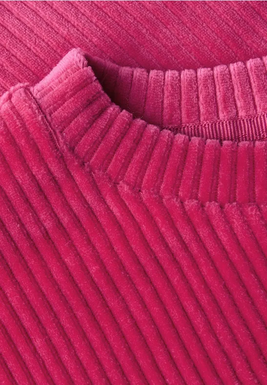 Cord T-Shirt dark candy pink
